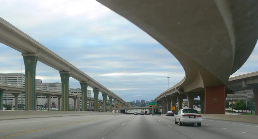 The stacked ramps of the High Five Interchange in Dallas