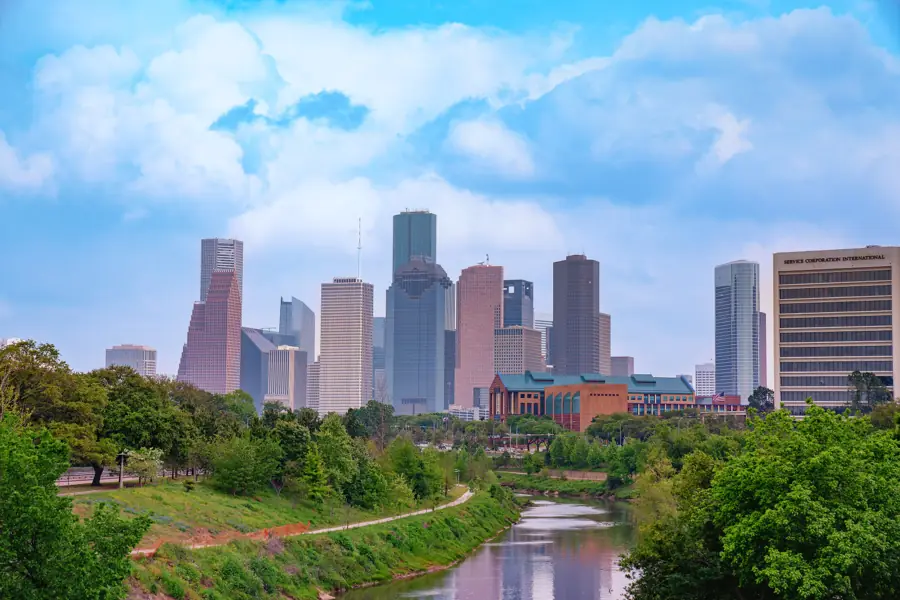 Downtown Houston over Buffalo Bayou