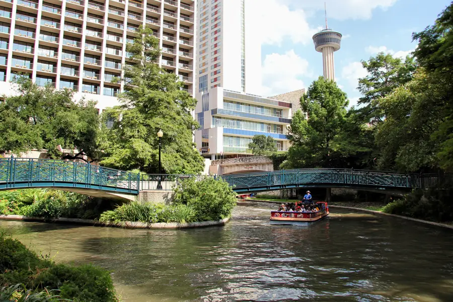 The San Antonio River Walk and the Tower of the Americas